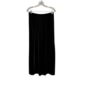 Women’s Vintage Fiore Size Large Black Velvet Elastic Waist Maxi Skirt